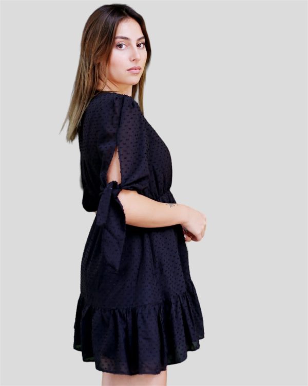 Black V Neck Dress - Image 2