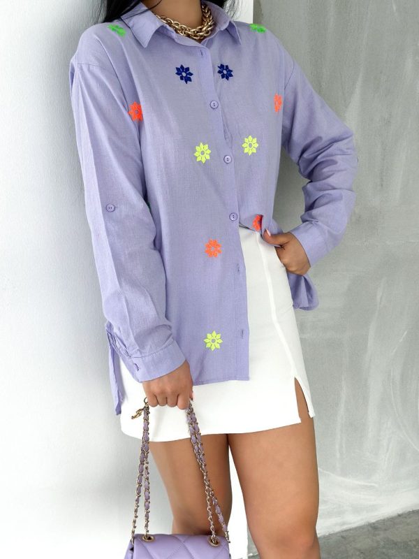 Chemise Lila With Colored Flowers - Image 2