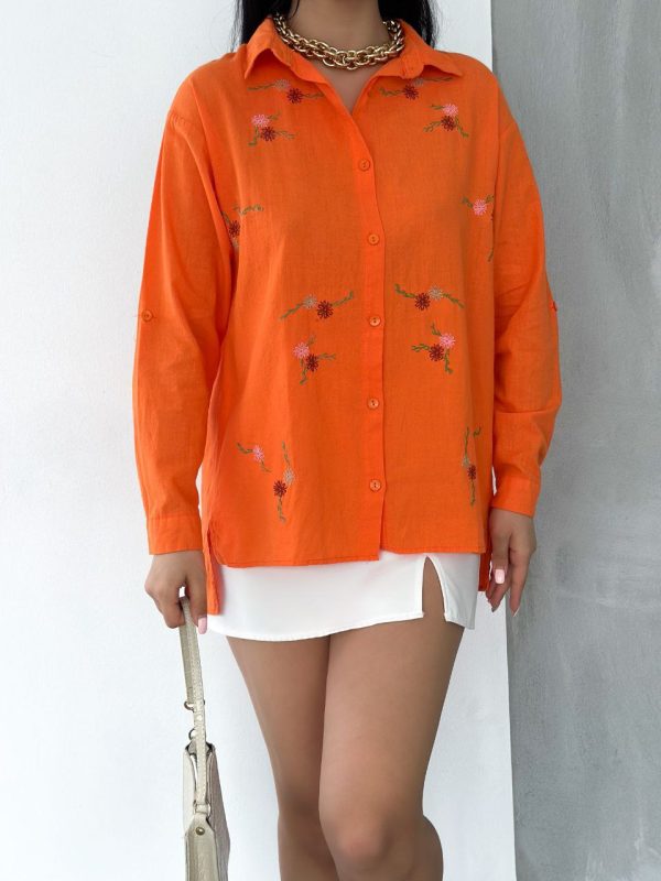 Chemise Orange With Flowers - Image 3