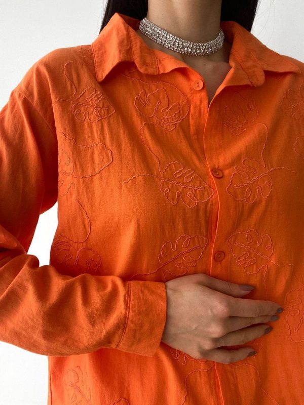 Orange Chemise embroidered