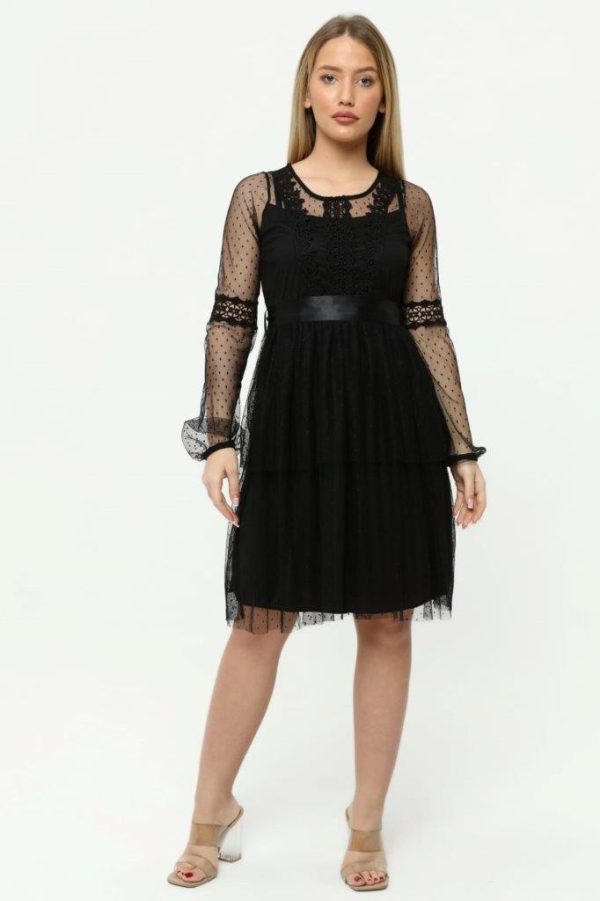 Mouseline Black Dress - Image 3